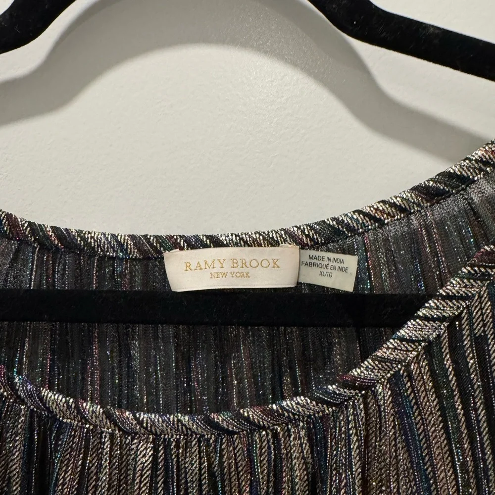 Ramy Brook Metallic Striped Blouse - Picture 2 of 6